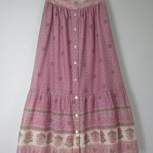 Xirena Taryn Women S Floral Tired Midi Button Down Skirt Cotton Silk Midi Lined